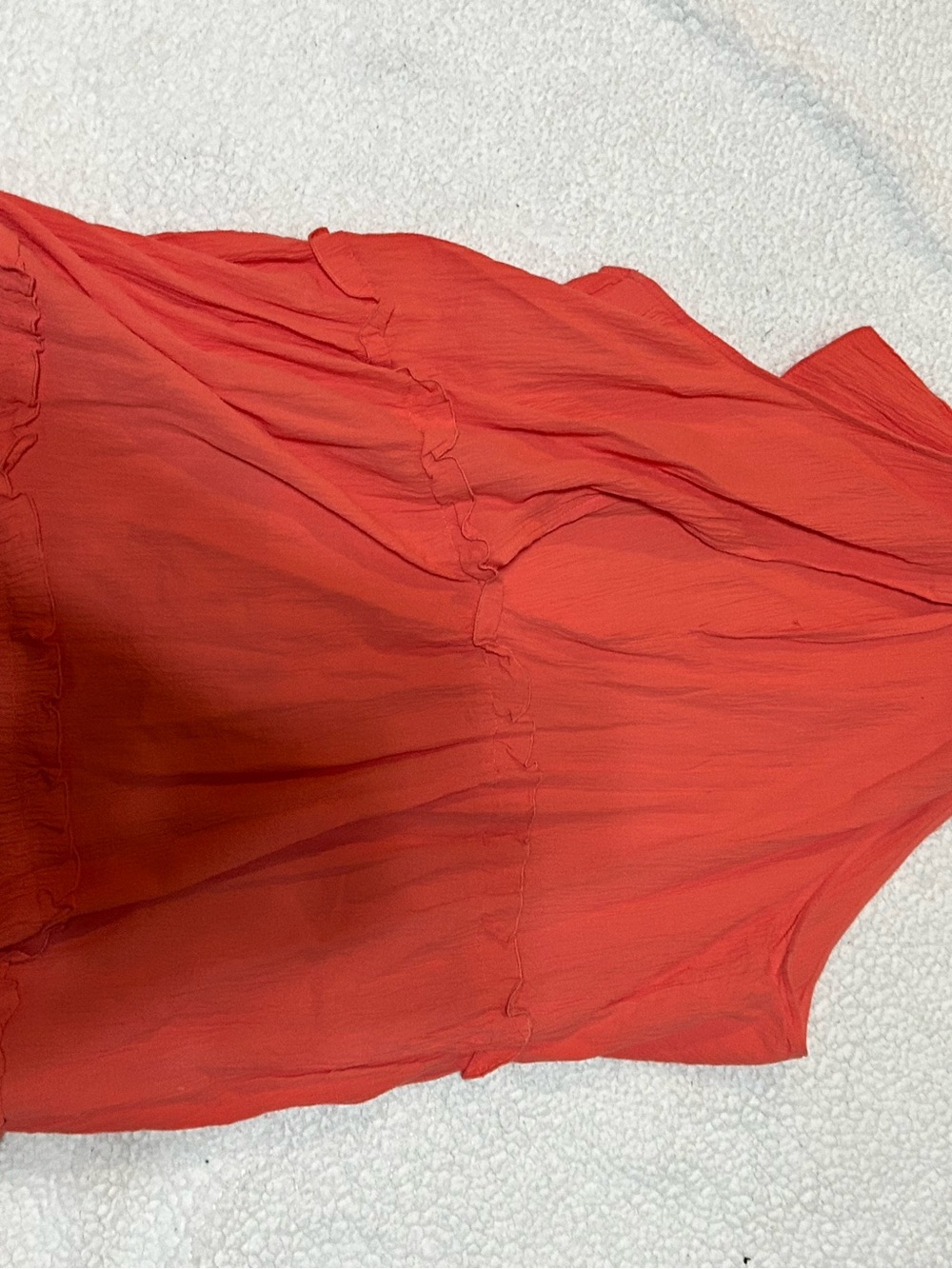 New York & Company Red Sleeveless Ruffle Dress